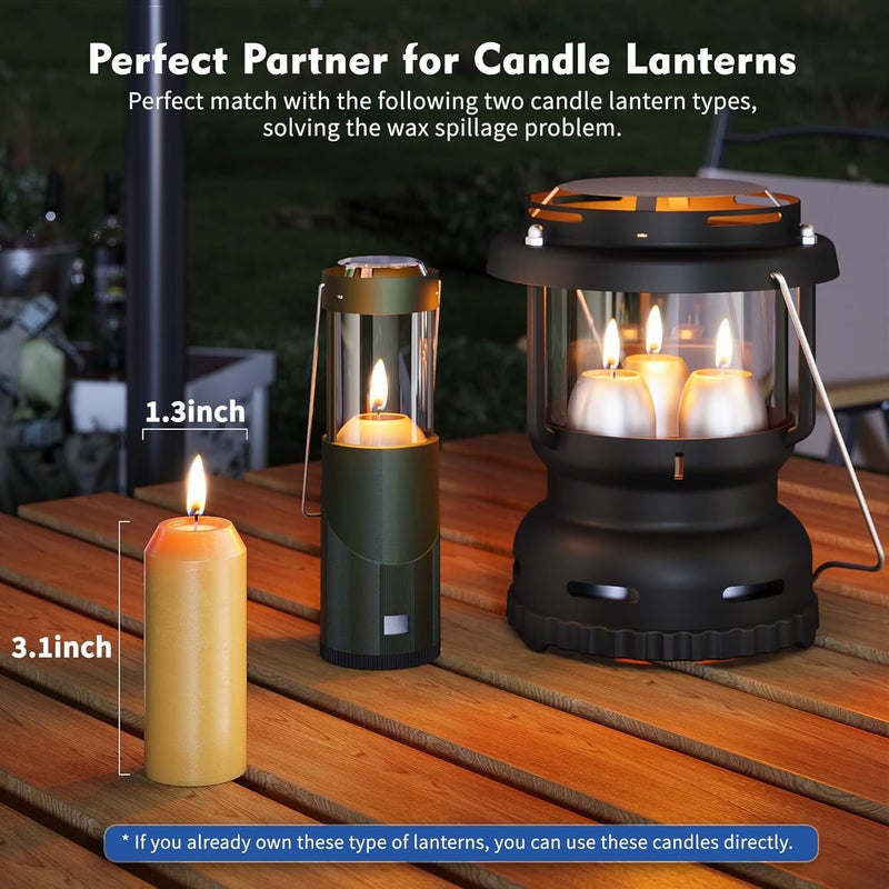 NOMFIX 20Pack 15H+ Natural Beeswax Candles Emergency Long Burning [18H+ Inside Candle Lanterns], 3“ Small Bees Wax Pillar Candle Bulk, Survival Candles for Power Outage, Camping, Hurricane - Image 3